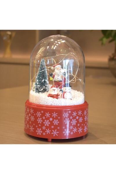 Happystore Noel Led Lamba 8 Müzik Yaratıcı Noel Ağacı Kardan Adam Led Parlayan Süs