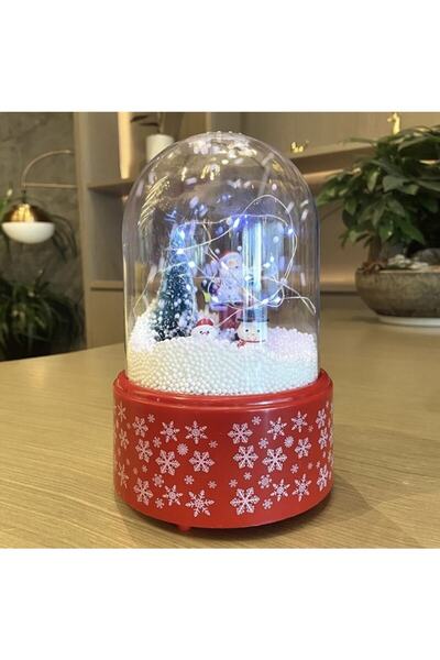 Happystore Noel Led Lamba 8 Müzik Yaratıcı Noel Ağacı Kardan Adam Led Parlayan Süs