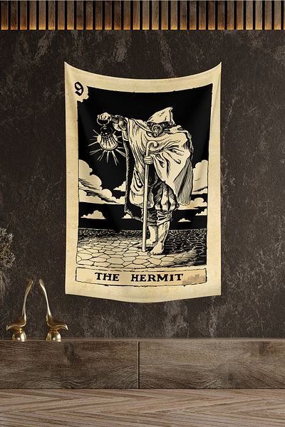 Vagonik Κάρτα Ταρώ The Hermit Ταπετσαρία Τοίχου Μοκέτα 140x100 cm-70x100 cm