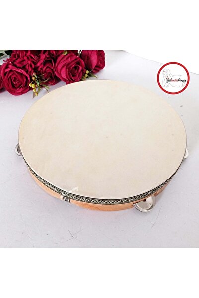 Gelincimherşey Metal Zilli Ahşap Kasnak 32 Cm Çap Deri Tef