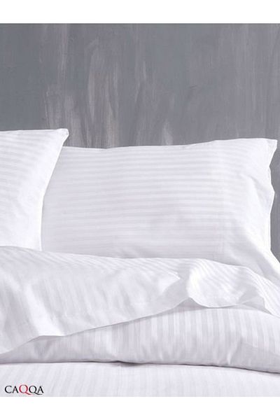 CAQQA Ριγέ Σατέν 2 Τεμάχια Μαξιλαροθήκη 50x70 εκ