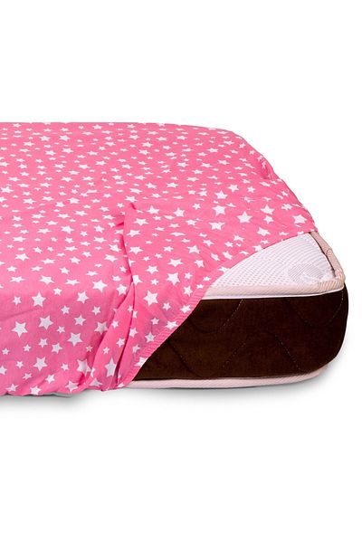 BabyMeva Baby Meva Pink Star Fitted Baby Bedsheet