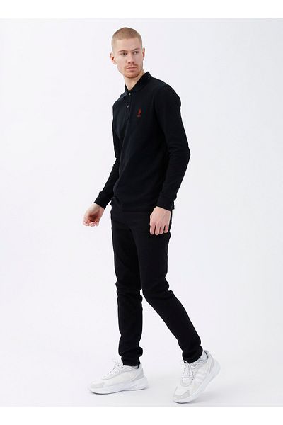 U.S. Polo Assn. Κανονική μέση Κανονικό πόδι Slim Fit Μαύρο ανδρικό παντελόνι Mıcel22k