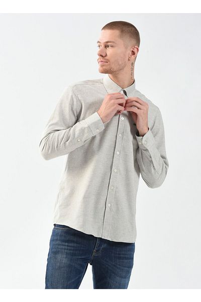U.S. Polo Assn. Μπεζ ανδρικό πουκάμισο - πέτο με κουμπιά, άξονας