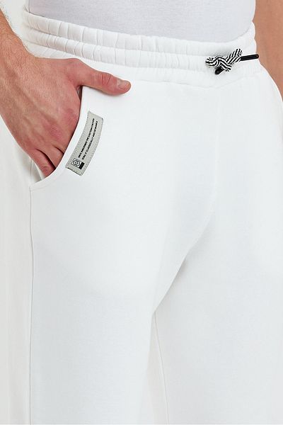 Tarz Cool White Men's Regular Fit Elastic Leg Sweatpants