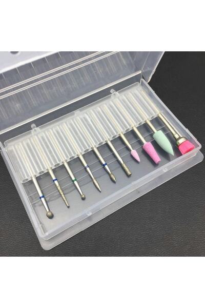 Francheska Manikür Makinesi Tırnak Için 10 Adet / Set Freze Kesici Elmas Apar...