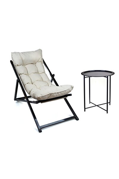 HUNDEMİR Minderli - Migyy Şezlong Seti Bahçe&balkon&teras&plaj Katlanır Set -...