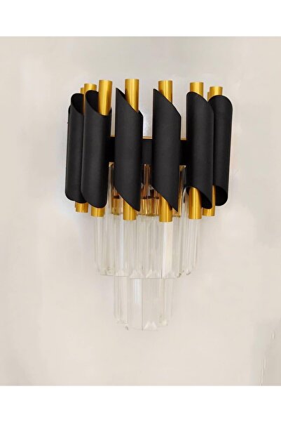 gaziantepavize Şarjlı Pilli Aplik Himalaya Kristal Taşlı Siyah - Gold Metal A...