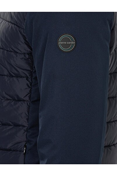 Pierre Cardin Lacivert Standart Fit Kapüşonlu Kapitone Mont