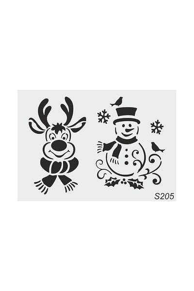 STENCİLTASARIM Stencil Design S205 Snowman Wall Wooden Glass Painting Pattern