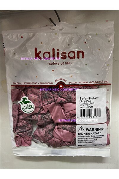 Kalisan Safari Mutant Desenli Balon Krom Pembe 5 Adet