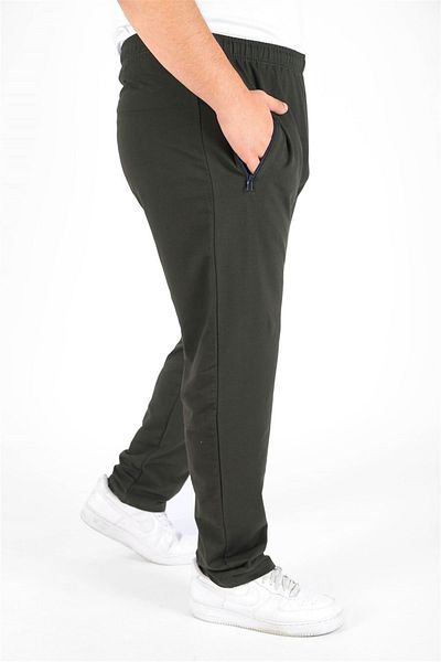 MocGrande Κλασικό Φούτερ Plus Size Τσέπη με φερμουάρ 22500 Χακί