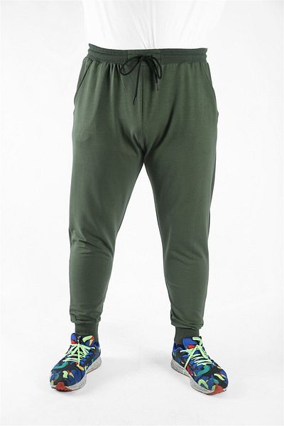 MocGrande Plus Size Basic Sweatpants Full Lycra 11516 Χακί