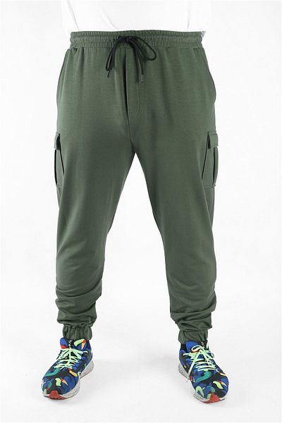 MocGrande Ανδρικό ίσιο φούτερ Commando Plus Size 22520 Χακί