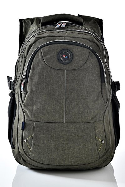 Relaxion Unisex Middle School High School Daily School Backpack Khaki Green