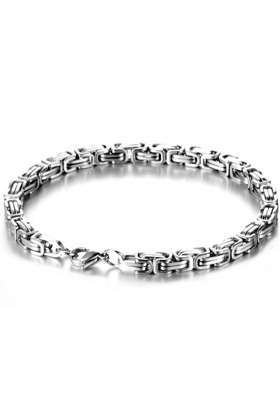 Chavin King Model 5 MmGray Steel Men's Bracelet Az68-5slv