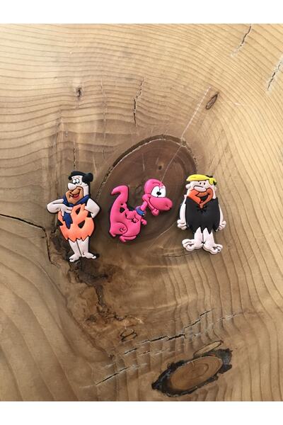 Crocs Jibbitz Pin Terlik Süsü Fred Barnie Dino Taş Devri 3 Karakter