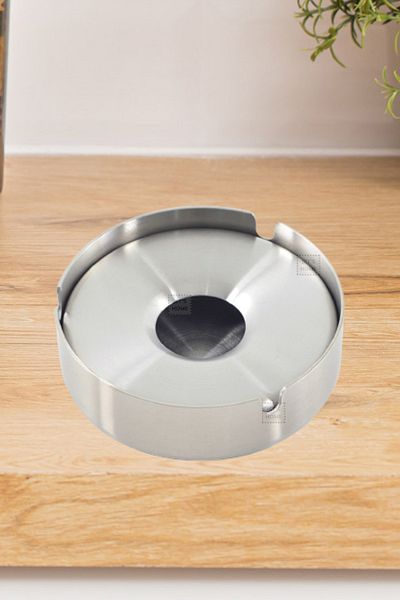 Jet's Home Set of 2 Scotch Ashtray Stainless Steel Ash Tray Cigarette Ashtray 8 &10 Cm