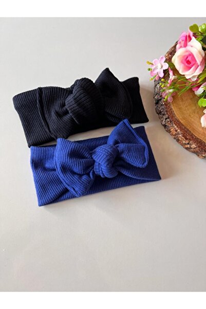 BAHNUR Mavi Ribana Bebek Bandanası Tokası