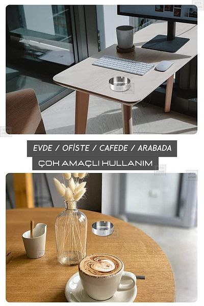 Jet's Home Σετ 2 Τασάκι 8 εκ. Ανοξείδωτο Δίσκος Τασάκι Τασάκι τσιγάρων