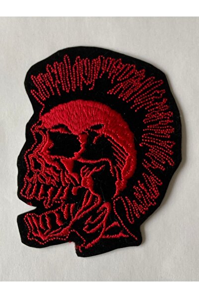 StüdyoÜmitTişört Exploıted Punk,skull,punker Krmz Patch-peç,arma Ve Kot Yaması