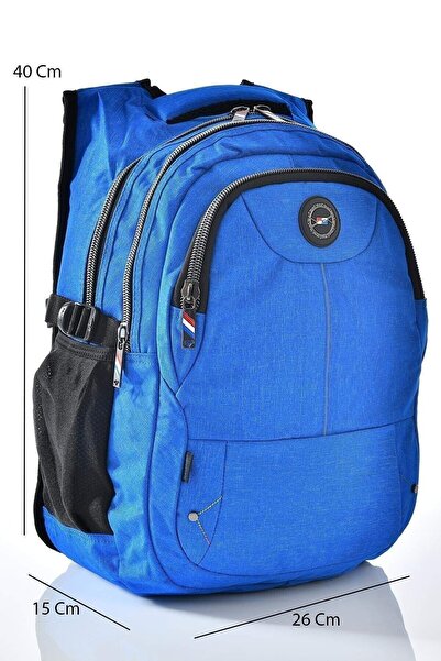 Relaxion Unısex Ortaokul Lise Günlük Okul Sırt Çantası Mavi
