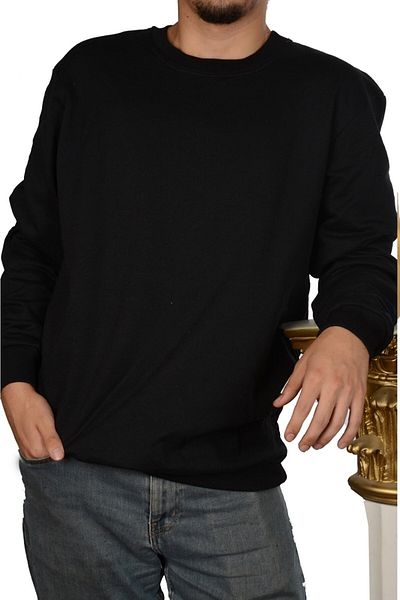 FATELLA Unisex Round Comfortable Pattern 3 Thread Thick Fleece Basic Plain Model Long Sleeve Crew Neck Sweatshirt