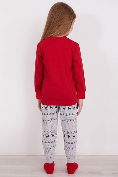 BSM Female Child Cotton-Padded New Year's Red Long-Sleeve Sleepwear Set 2917