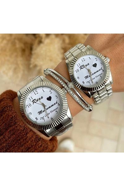 Spectrum Silver Metal Cord Double Clock