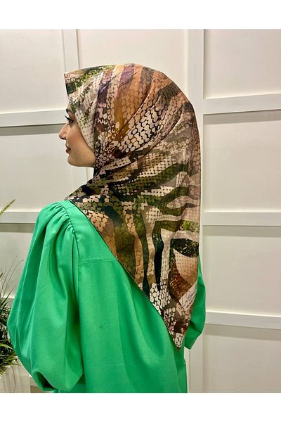 LA BOUTIQUE Κασκόλ Premium Herbal Pattern 3028 Mink Green
