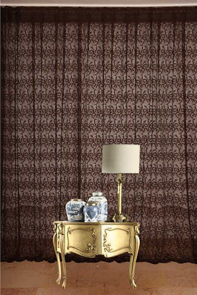 AKÇA TEKSTİL Shawl Model Bitter Brown Color Single Wing Ready Planted Pleated Background Curtain 300*260 Cm