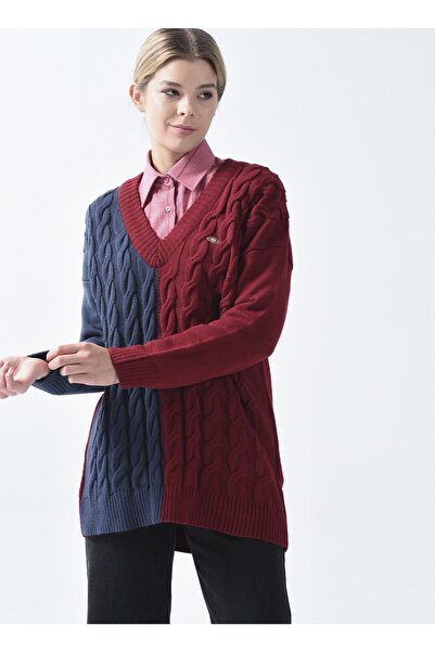 U.S. Polo Assn. الخامس الرقبة سترة زرقاء داكنة المرأة ميليسا