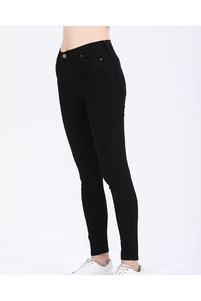 SHEVEGA Jet Black High Waist Skinny Leg Slimfit Skinny Jeans