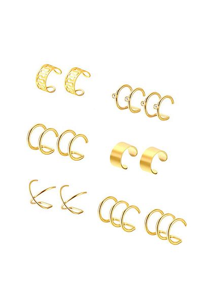 Chavin Women's Gold Rope Steel 6 Piece Set Women's Earrings ehy-eb66sr