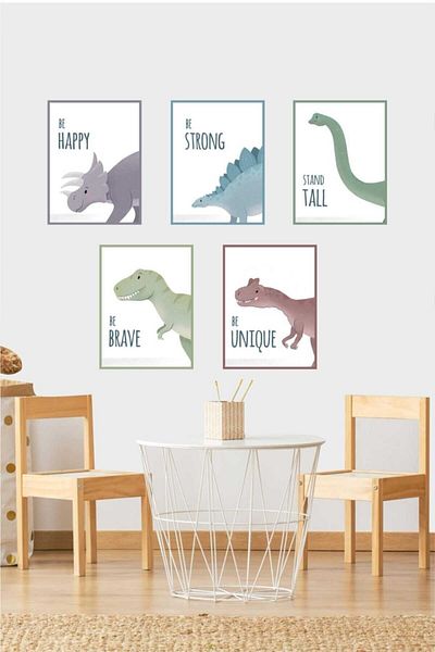 Piksel Grafik Set de poster adeziv cu tematică de dinozauri