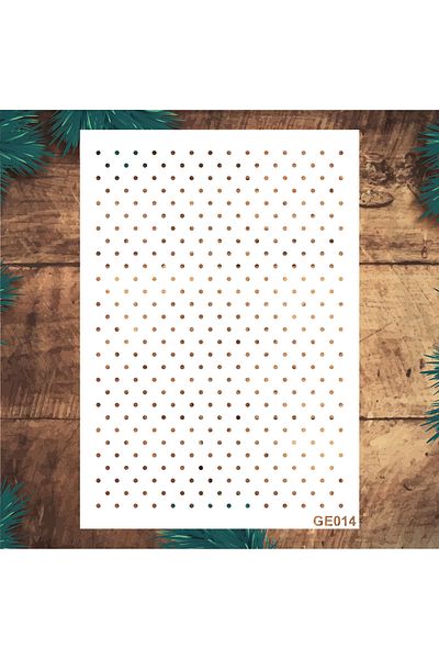 STENCİLTASARIM Ge014 Polka Dot Wall Wooden Glass Painting Pattern