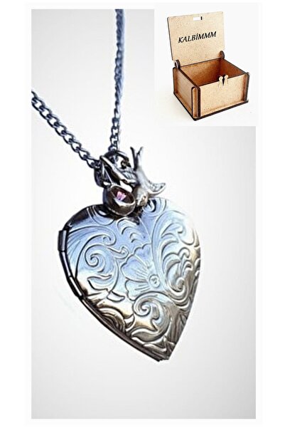 LADYMİRAGE Sonsuz Aşk Çelik Kapaklı Madalyon Kolye