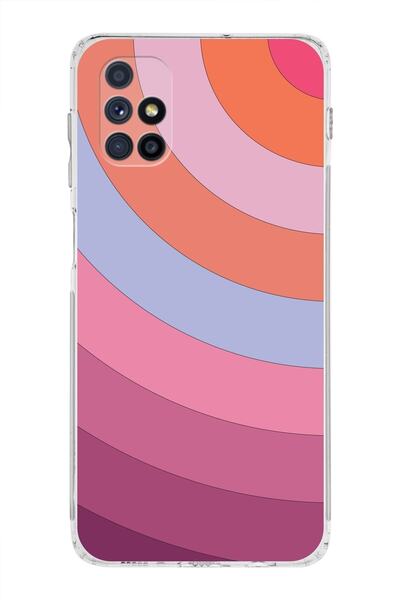PrintiFy Samsung Galaxy M51 Kamera Korumalı Kapak Renk Cümbüşü Tasarımlı Şeffaf Kılıf