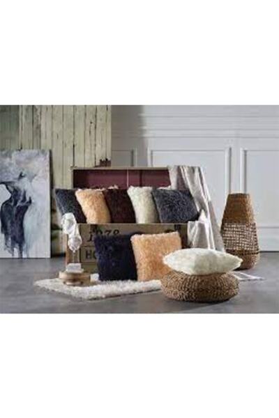 Doqu Home Meyra Peluş Dekoratif Dolgulu Kırlent-kahverengi