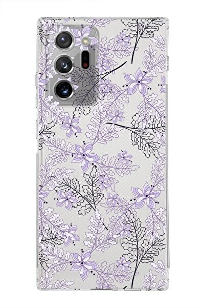 PrintiFy Samsung Galaxy Note 20 Ultra Kamera Korumalı Kapak Floral Lila Tasar...