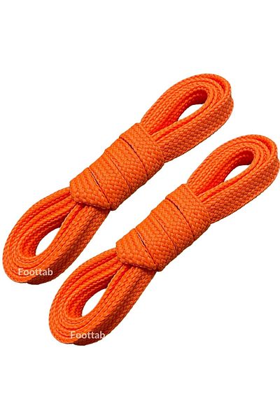 Foottab 120 cm Phosphor Orange Wide Flat Laces, Sports Shoelaces, 1 Pair