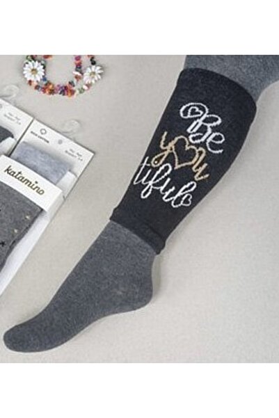 Katamino Koyu Gri Stena Tozluk Eldiven Çok Amaçlı Külotlu Çorap