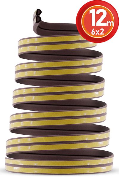 Telvesse Door Window Tape 6x2=12 Mt Water Cold Proof Insulation Tape Insulation Wick (BROWN)