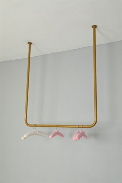 Modern Raf Tavandan Askılı Gold Boyalı Stand