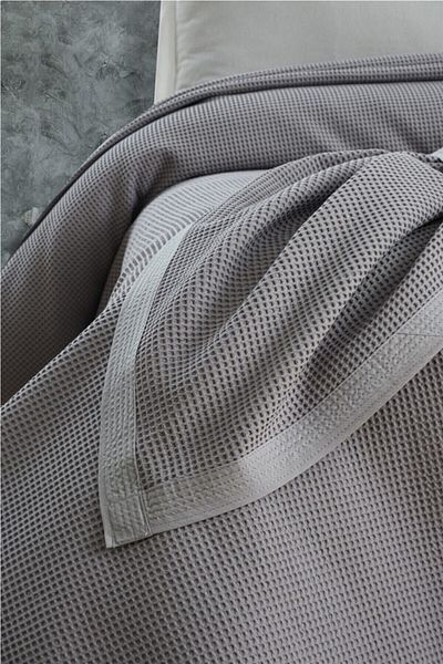 Mulberry Air Conditioned Pike, 100% Cotton Honeycomb Pike, Dörtmevsim Pike Single 170x240 Gray