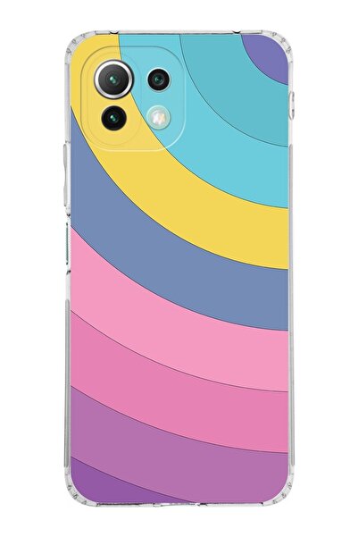 PrintiFy Xiaomi Mi 11 Lite Kamera Korumalı Kapak Renk Cümbüşü Tasarımlı Şeffa...