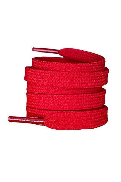 Foottab 120 cm Red Wide Flat Laces, Sports Shoelaces, 1 Pair