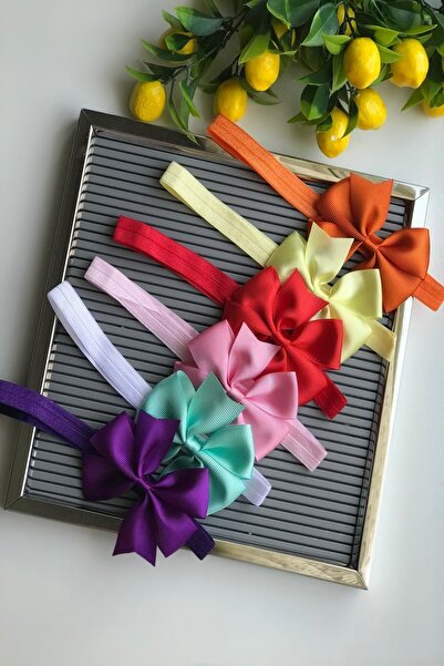 cici bandana Kız Bebek Çocuk Fiyonk Model Saç Bandı Set 6 Lı