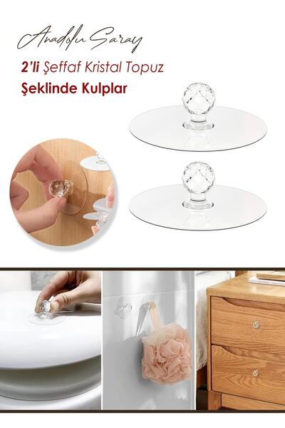 Anadolu Saray Çarşısı Многофункционален 2-частов кристален дръжков органайзер за чекмедже, 2-частов самозалепващ се държач за закачалка