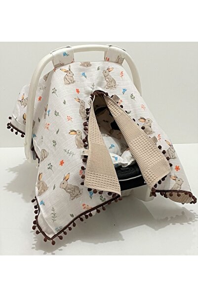 Babycitytr %100 Pamuk Çok Amaçlı Çift Katlı Müslin Puset Örtüsü & Minderi